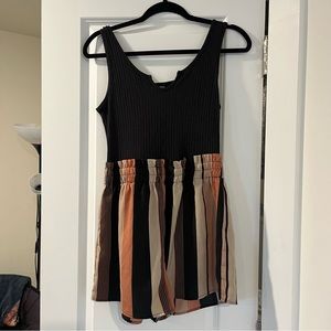 One Piece Romper w/ Ribbed Top + Striped Shorts